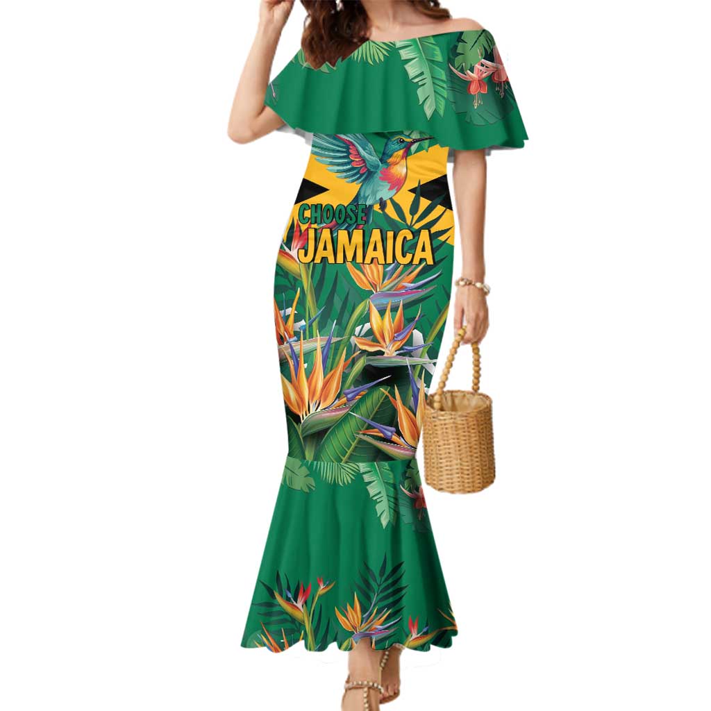 JLP 1PM Holness Family Matching Mermaid Dress and Hawaiian Shirt Jamaica Labour Party - Tropical Style - Wonder Print Shop