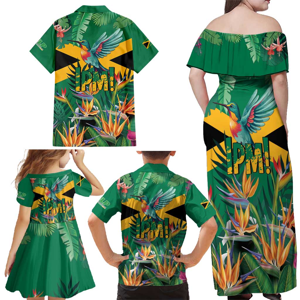 JLP 1PM Holness Family Matching Off Shoulder Maxi Dress and Hawaiian Shirt Jamaica Labour Party - Tropical Style - Wonder Print Shop