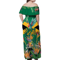 JLP 1PM Holness Family Matching Off Shoulder Maxi Dress and Hawaiian Shirt Jamaica Labour Party - Tropical Style - Wonder Print Shop