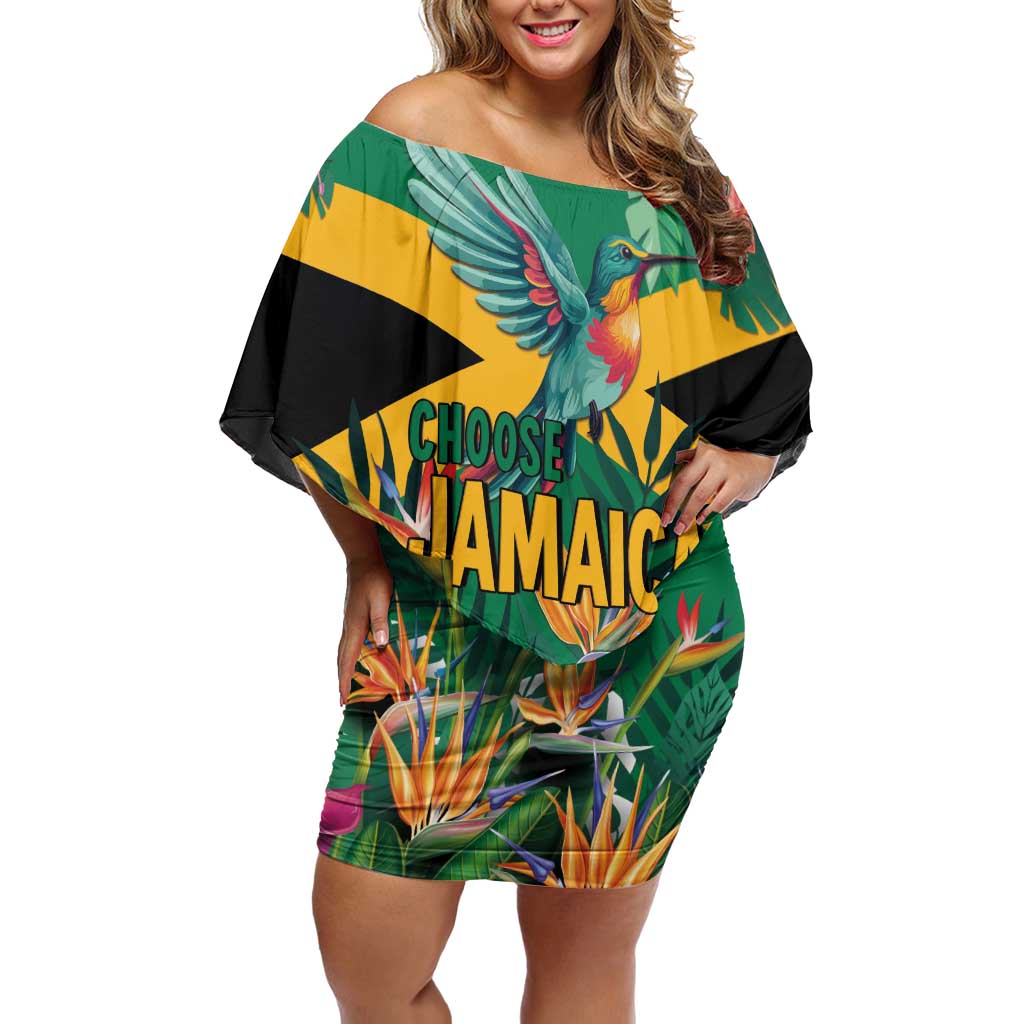 JLP 1PM Holness Family Matching Off Shoulder Short Dress and Hawaiian Shirt Jamaica Labour Party - Tropical Style - Wonder Print Shop