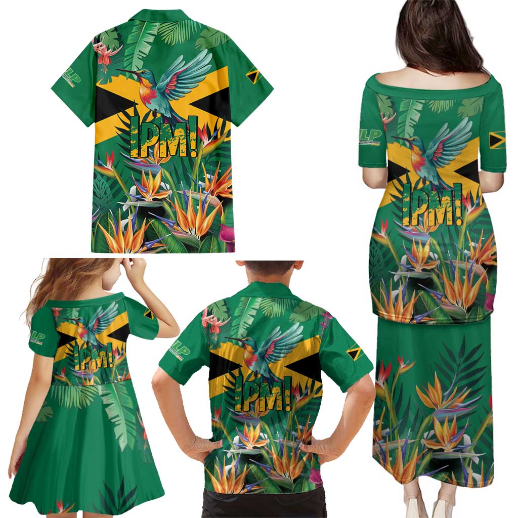 JLP 1PM Holness Family Matching Puletasi and Hawaiian Shirt Jamaica Labour Party - Tropical Style - Wonder Print Shop