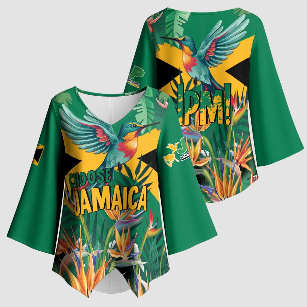 JLP 1PM Holness Kimono Sleeve Blouse Jamaica Labour Party - Tropical Style - Wonder Print Shop