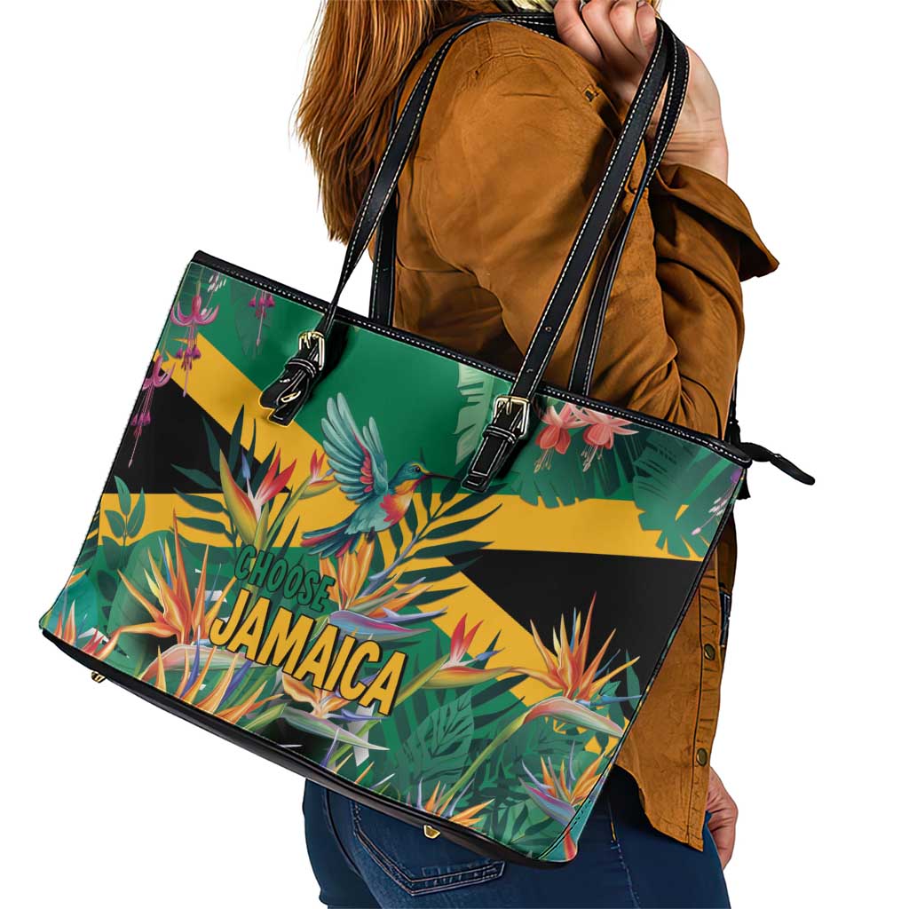 JLP 1PM Holness Leather Tote Bag Jamaica Labour Party - Tropical Style - Wonder Print Shop