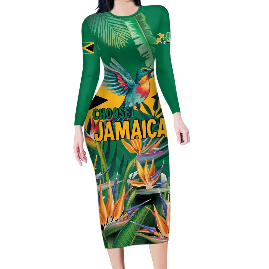 JLP 1PM Holness Long Sleeve Bodycon Dress Jamaica Labour Party - Tropical Style - Wonder Print Shop