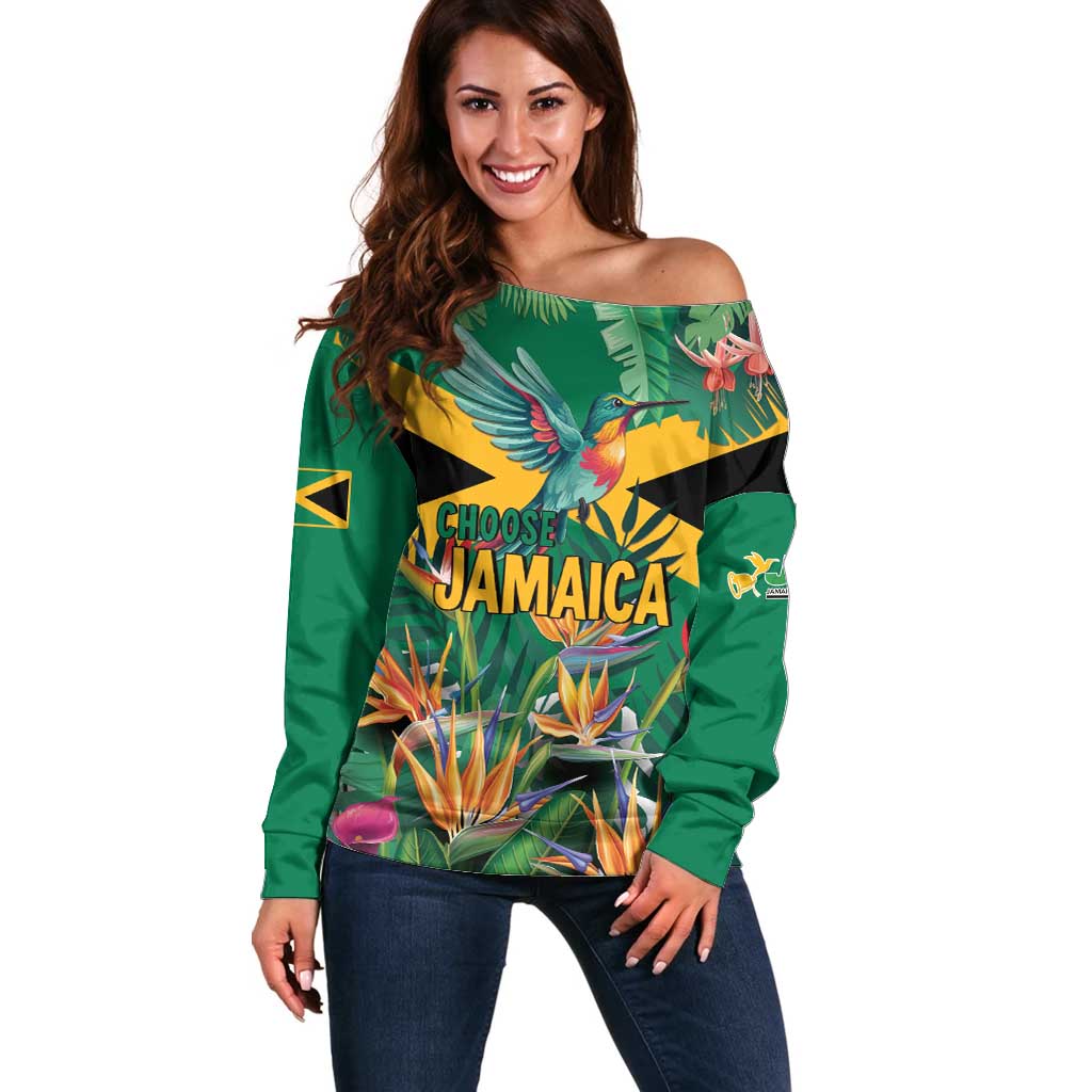 JLP 1PM Holness Off Shoulder Sweater Jamaica Labour Party - Tropical Style - Wonder Print Shop