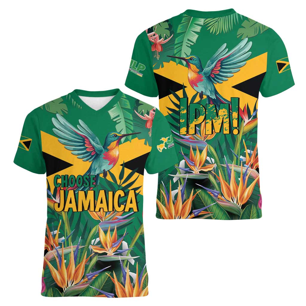 JLP 1PM Holness Women V-Neck T-Shirt Jamaica Labour Party - Tropical Style - Wonder Print Shop