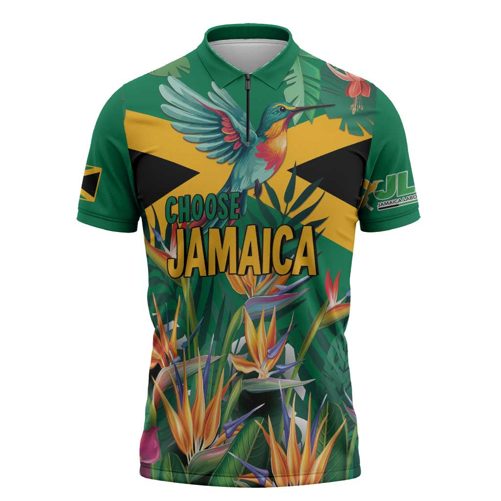 JLP 1PM Holness Zipper Polo Shirt Jamaica Labour Party - Tropical Style - Wonder Print Shop