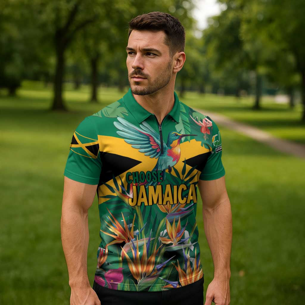 JLP 1PM Holness Zipper Polo Shirt Jamaica Labour Party - Tropical Style - Wonder Print Shop