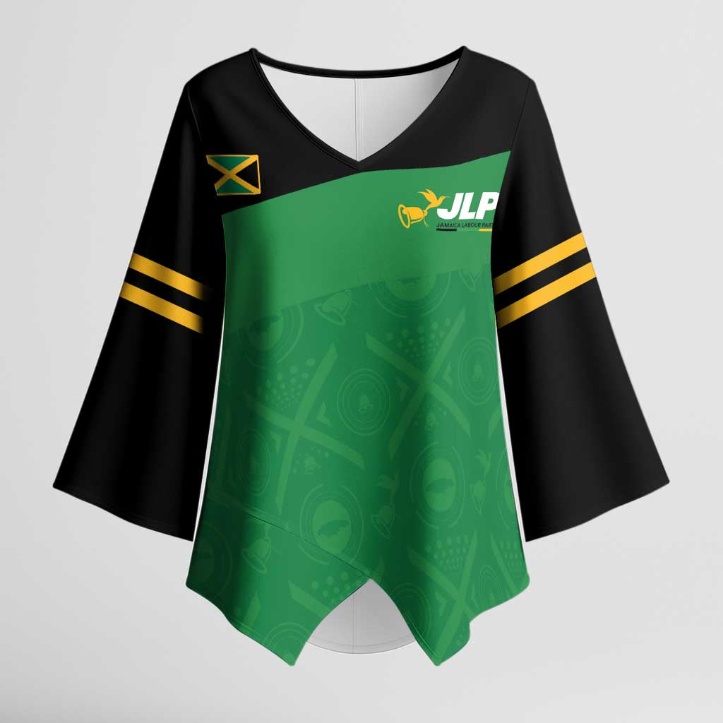 Personalized Jamaica Labour Party Kimono Sleeve Blouse Proud Supporters - Wonder Print Shop