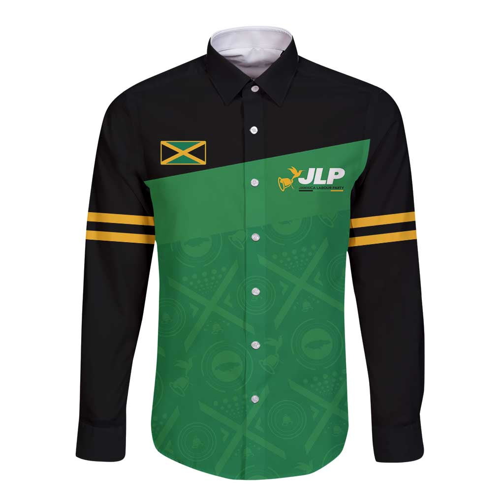 Personalized Jamaica Labour Party Long Sleeve Button Shirt Proud Supporters - Wonder Print Shop