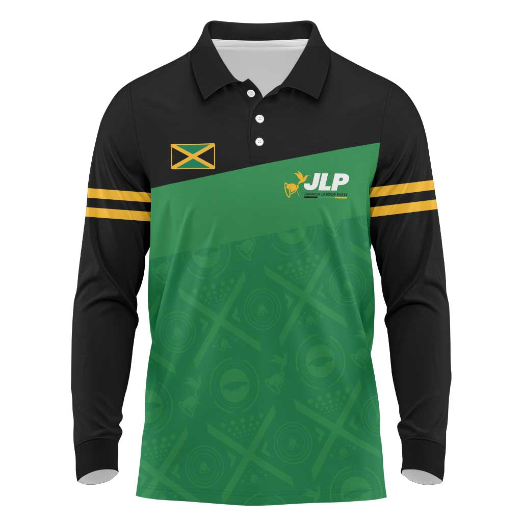 Personalized Jamaica Labour Party Long Sleeve Polo Shirt Proud Supporters - Wonder Print Shop