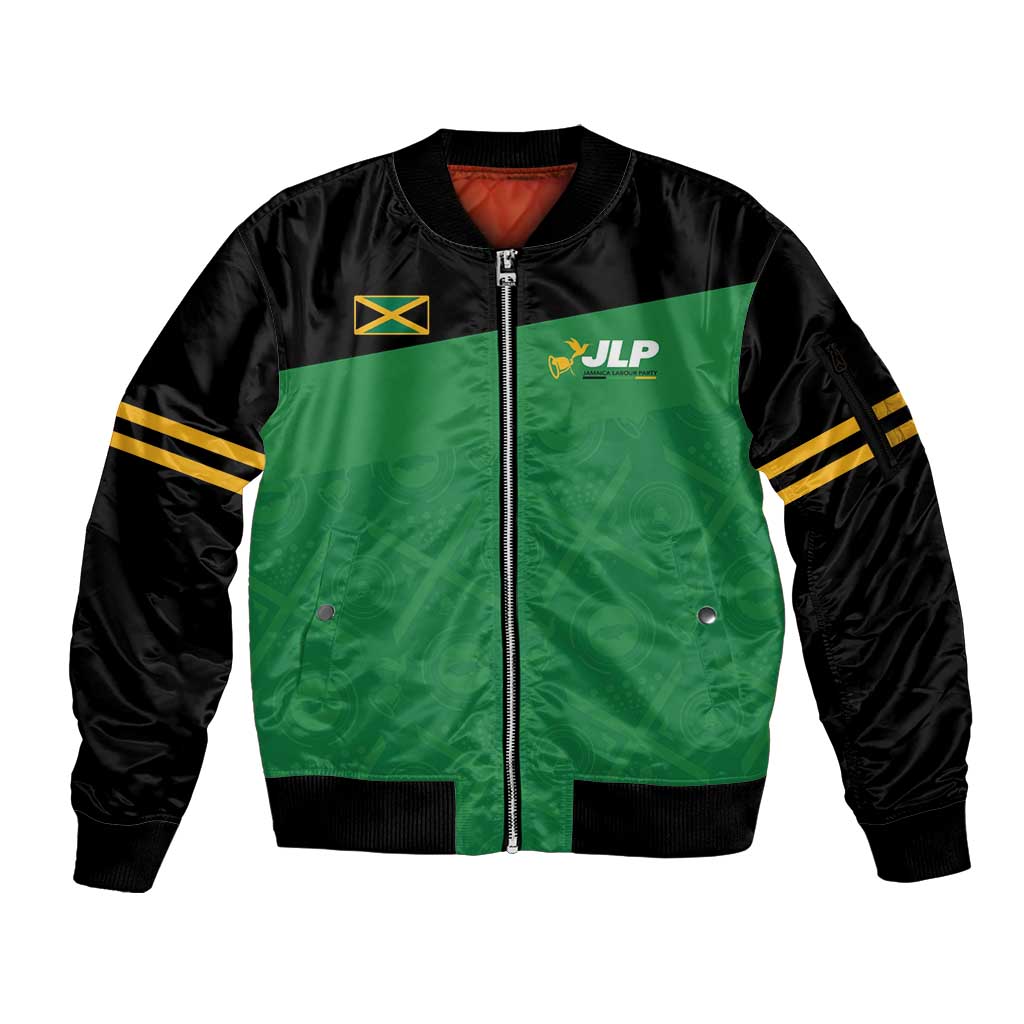 Personalized Jamaica Labour Party Sleeve Zip Bomber Jacket Proud Supporters - Wonder Print Shop