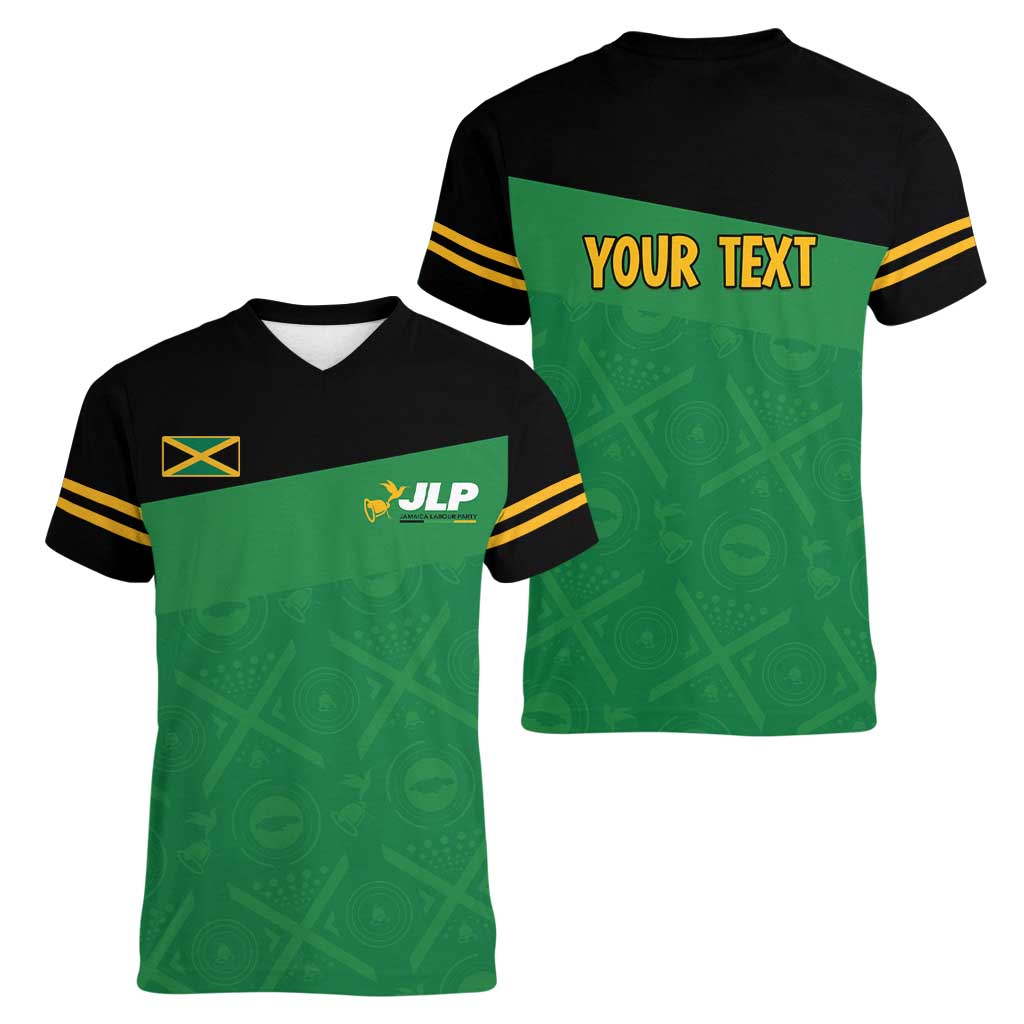 Personalized Jamaica Labour Party Women V-Neck T-Shirt Proud Supporters - Wonder Print Shop