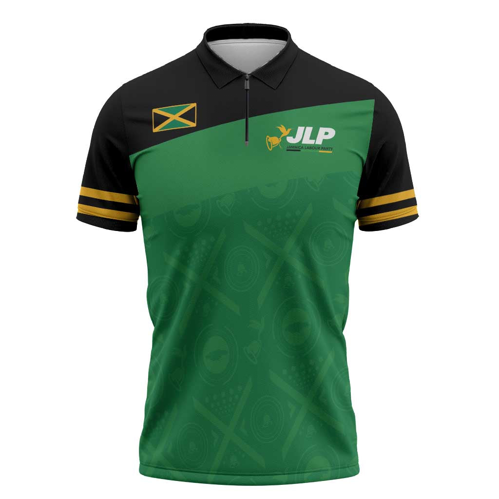 Personalized Jamaica Labour Party Zipper Polo Shirt Proud Supporters - Wonder Print Shop