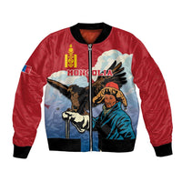 Personalised Mongolia Bomber Jacket Eagle Hunters - Wonder Print Shop