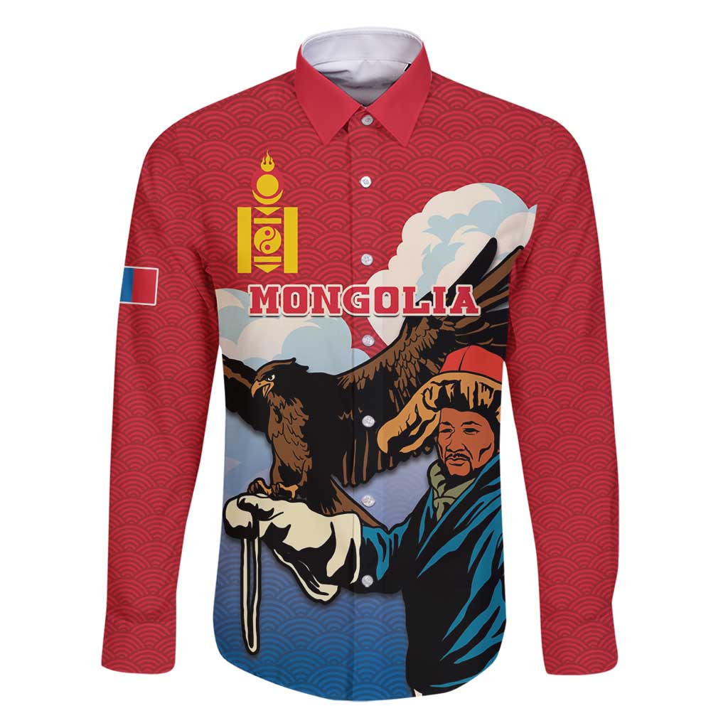 Personalised Mongolia Family Matching Long Sleeve Bodycon Dress and Hawaiian Shirt Eagle Hunters - Wonder Print Shop