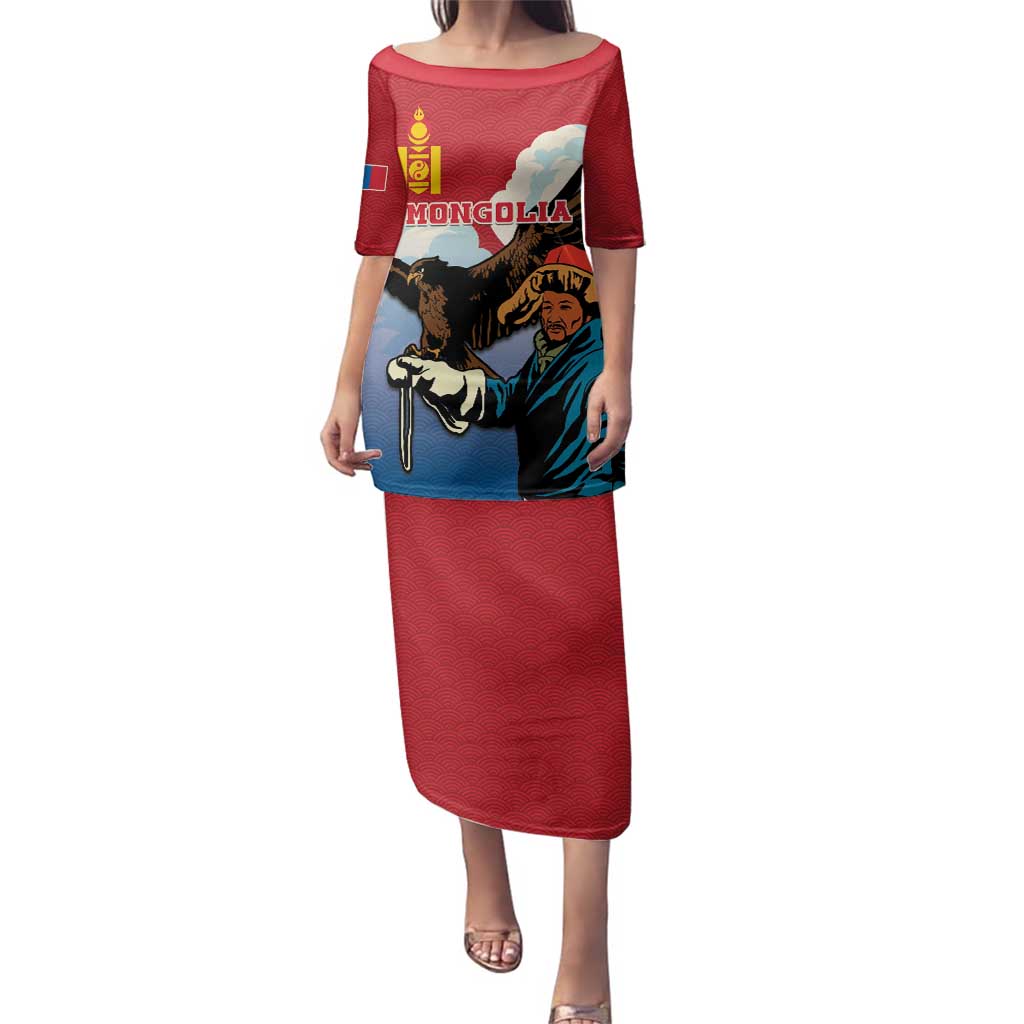 Personalised Mongolia Family Matching Puletasi and Hawaiian Shirt Eagle Hunters - Wonder Print Shop