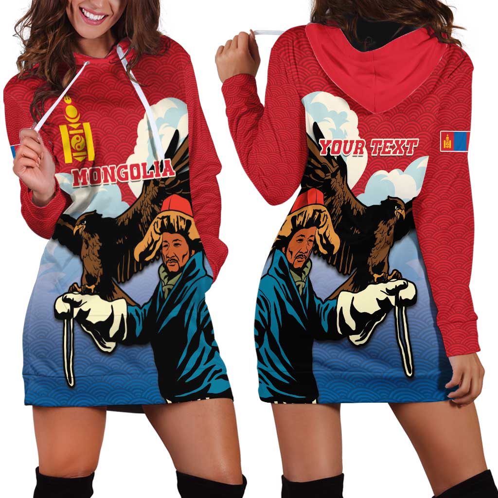 Personalised Mongolia Hoodie Dress Eagle Hunters - Wonder Print Shop