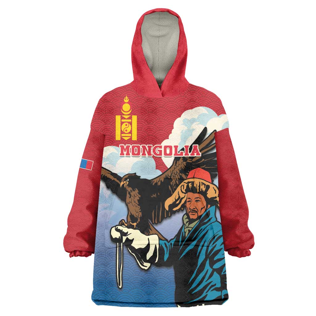 Personalised Mongolia Wearable Blanket Hoodie Eagle Hunters - Wonder Print Shop
