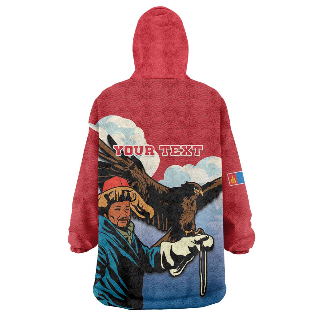 Personalised Mongolia Wearable Blanket Hoodie Eagle Hunters - Wonder Print Shop