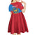 Personalised Mongolia Independence Day Kid Short Sleeve Dress Coat Of Arms - Mongolia Folk Pattern - Wonder Print Shop