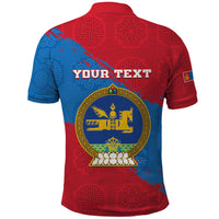 Personalised Mongolia Independence Day Polo Shirt Coat Of Arms - Mongolia Folk Pattern - Wonder Print Shop