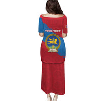 Personalised Mongolia Independence Day Puletasi Coat Of Arms - Mongolia Folk Pattern - Wonder Print Shop