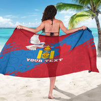 Personalised Mongolia Independence Day Sarong Coat Of Arms - Mongolia Folk Pattern - Wonder Print Shop