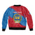 Personalised Mongolia Independence Day Sleeve Zip Bomber Jacket Coat Of Arms - Mongolia Folk Pattern - Wonder Print Shop