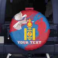 Personalised Mongolia Independence Day Spare Tire Cover Coat Of Arms - Mongolia Folk Pattern - Wonder Print Shop