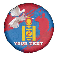 Personalised Mongolia Independence Day Spare Tire Cover Coat Of Arms - Mongolia Folk Pattern - Wonder Print Shop