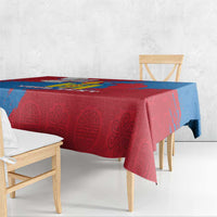 Personalised Mongolia Independence Day Tablecloth Coat Of Arms - Mongolia Folk Pattern - Wonder Print Shop