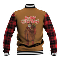 Santa Western Cowboy Christmas Baseball Jacket Plaid Black Red Vest Style - Wonder Print Shop