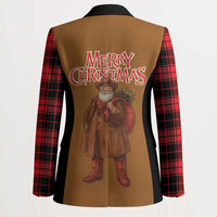 Santa Western Cowboy Christmas Blazer Plaid Black Red Vest Style - Wonder Print Shop