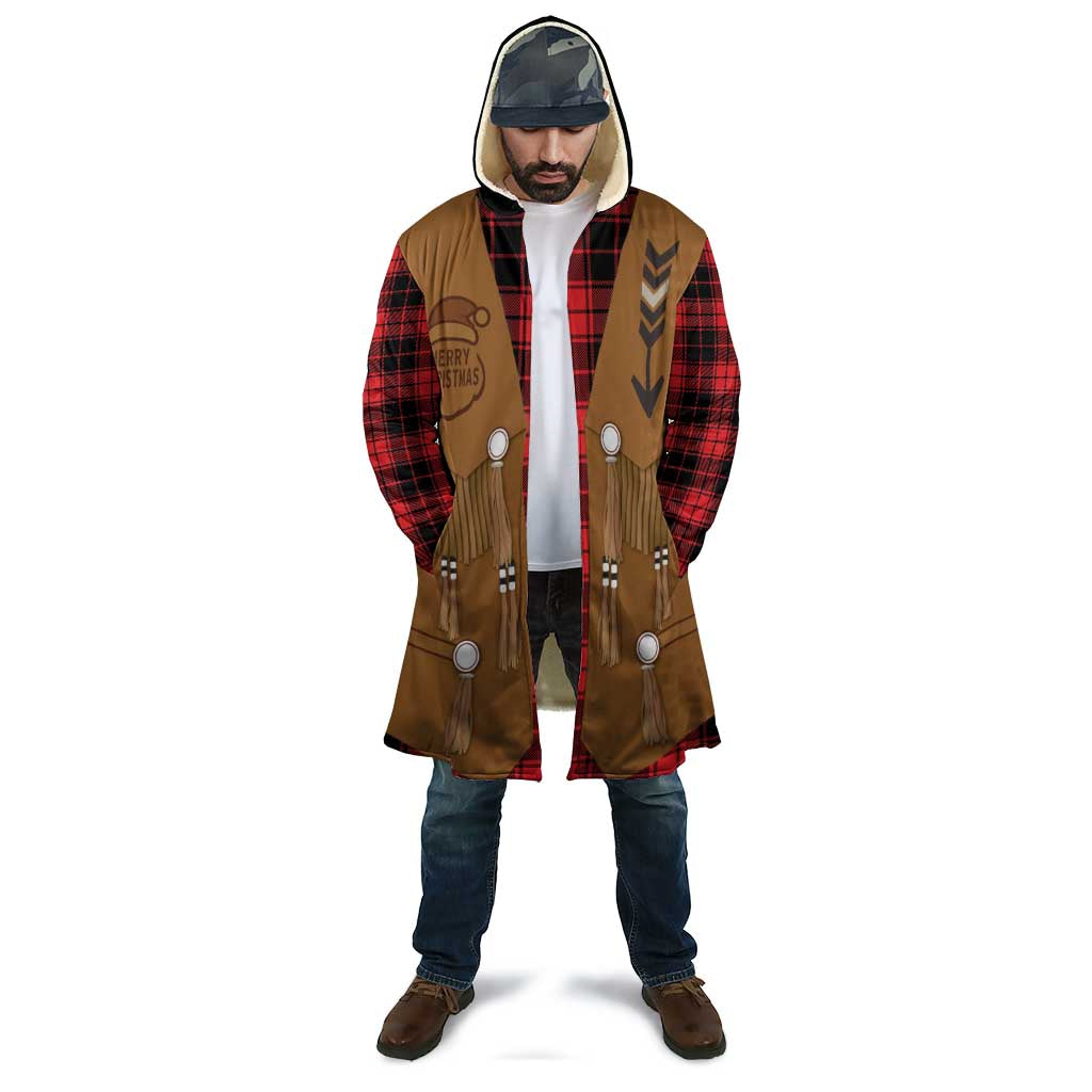 Santa Western Cowboy Christmas Cloak Plaid Black Red Vest Style - Wonder Print Shop