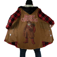 Santa Western Cowboy Christmas Cloak Plaid Black Red Vest Style - Wonder Print Shop