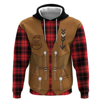 Santa Western Cowboy Christmas Hoodie Plaid Black Red Vest Style - Wonder Print Shop