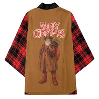 Santa Western Cowboy Christmas Kimono Plaid Black Red Vest Style - Wonder Print Shop