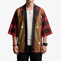 Santa Western Cowboy Christmas Kimono Plaid Black Red Vest Style - Wonder Print Shop