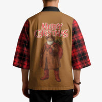Santa Western Cowboy Christmas Kimono Plaid Black Red Vest Style - Wonder Print Shop