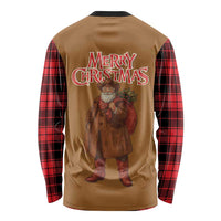 Santa Western Cowboy Christmas Long Sleeve Shirt Plaid Black Red Vest Style - Wonder Print Shop