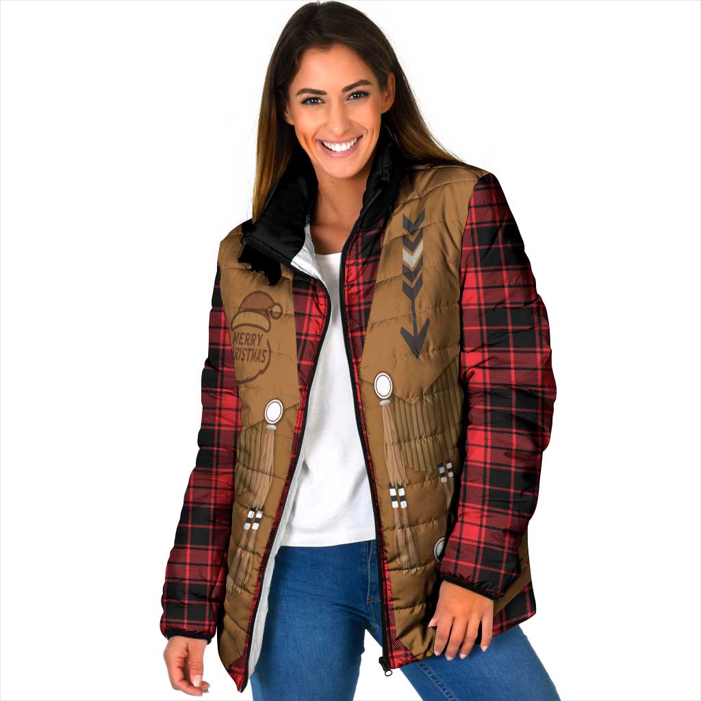 Santa Western Cowboy Christmas Padded Jacket Plaid Black Red Vest Style - Wonder Print Shop