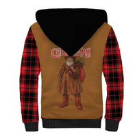 Santa Western Cowboy Christmas Sherpa Hoodie Plaid Black Red Vest Style - Wonder Print Shop