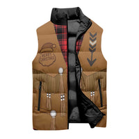 Santa Western Cowboy Christmas Sleeveless Puffer Jacket Plaid Black Red Vest Style - Wonder Print Shop
