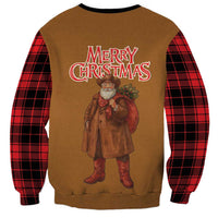 Santa Western Cowboy Christmas Sweatshirt Plaid Black Red Vest Style - Wonder Print Shop