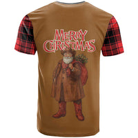 Santa Western Cowboy Christmas T Shirt Plaid Black Red Vest Style - Wonder Print Shop