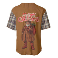 Santa Western Cowboy Christmas Baseball Jersey Plaid Brown Beige Vest Style - Wonder Print Shop
