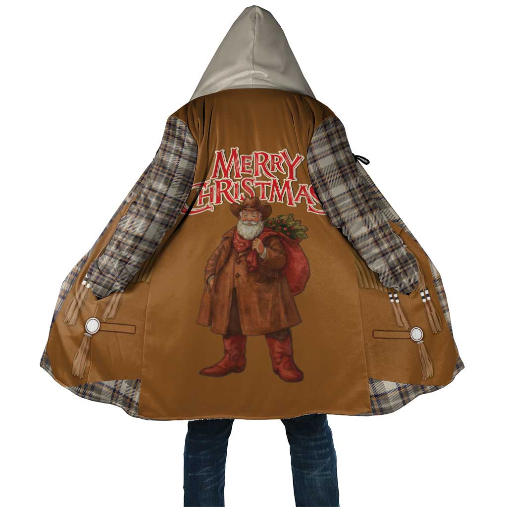 Santa Western Cowboy Christmas Cloak Plaid Brown Beige Vest Style - Wonder Print Shop