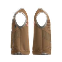 Santa Western Cowboy Christmas Knitted V-Neck Vest Plaid Brown Beige Vest Style - Wonder Print Shop