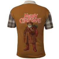 Santa Western Cowboy Christmas Polo Shirt Plaid Brown Beige Vest Style - Wonder Print Shop